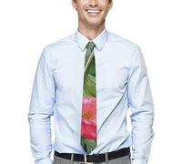 CSGJMYGS Men's Silk Tie Flamingo Floral Pattern Necktie Classic Business Necktie Men Fashion Woven Formal Ties, Style-2, One Size