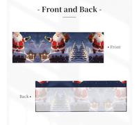 CSGJMYGS Merry Christmas Santa Curtain Valance for Windows,Kitchen Window Curtains Blackout Drapes Window Treatments Decorative Rod Pocket Short Curtain for Living Room Bedroom,54" W x 18" L