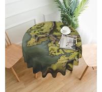 CSGJMYGS Middle Earth Map Print Tablecloth Spill-Proof Water Table Cloth Decorative Fabric Table Cover for Home Kitchen Indoor and Outdoor Dining Table 60 Inch