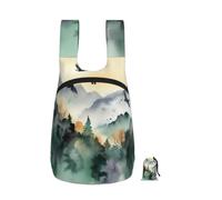 CSGJMYGS Mountain birds watercolor Backpack - Lightweight 16L Foldable Hiking Daypack Packable Back Pack Travel Bag Zipper