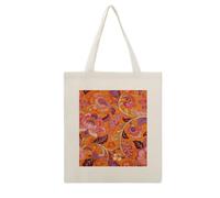 CSGJMYGS Orange Flame Gilded Cotton Polyester Blend Canvas Tote Bag