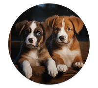 CSGJMYGS Puppies Dogs Pets Animals Round Flannel Throw | 59.1 Inch Single Sided Circular Soft Blanket, Compact Foldable Flannel Spread for All Indoor Outdoor Rest Moments