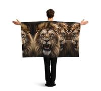 CSGJMYGS The Roaring Lion Flag Cape with Sleeves for Adults, Wearable Flag Cloak Lightweight Body Flag Cloak Outfits Costume Accessories for Party Favors Celebrations