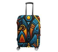 CSGJMYGS Travel Luggage Cover Elastic Washable Suitcase Cover Fashion Scratch-Resistant Baggage Covers African Style Textile Pattern Suitcase Protector Fit 18-32 Inch Luggage, style-4, M