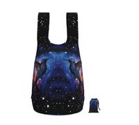 CSGJMYGS Two hummingbirds under the starry sky Backpack - Lightweight 16L Foldable Hiking Daypack Packable Back Pack Travel Bag Zipper