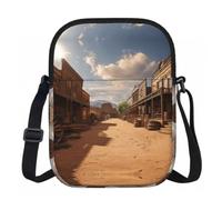 CSGJMYGS Women Cell Phone Purse Small Crossbody Bags Zipper Sling Purses Travel Shoulder Handbag Old Wild West Cowboy Town Messenger Bag