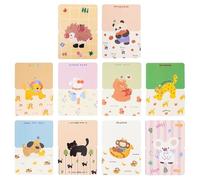 CSH 30 Pcs Cute Cartoon Animal Greeting Cards Bulk (9.8x13.6 cm), 10 Unique Designs & 3 Pcs Each, with 30 Colorful Envelopes, Graduation, Think of You, Baby Shower & Bridal Shower
