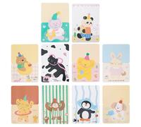 CSH 30 Pcs Cute Cartoon Animal Greeting Cards Bulk (9.8x13.6 cm) in 10 Unique Designs & 3 Pcs Each Type, Comes with 30 Colorful Envelopes, Perfect for Kids Party, Friendship, Think of You