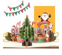cshare Christmas Card Pop Up, Christmas 3D Special Pop Up Greeting Card, Tree Gift Merry with Envelope for Kids Girls Brother Sister Friends Family