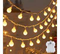 cshare Globe String Lights, 19.7ft 40 LED Christmas Fairy Lights Outdoor/Indoor, with Timer IP65 Waterproof for Jar Garden Camping Christmas Indoor Outdoor Decorations, Warm White.