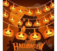 cshare Halloween Decorations Pumpkin Lights, 3M 20LED Orange Pumpkin Fairy Lights Battery Operated with Timer, Outdoor Indoor Halloween Decor for Theme Party, Carnival, Porch, Window, Fall