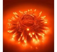 cshare Halloween Orange Fairy Lights, 5M 50 LED String Light with Battery Operated Timer (6 Hours ON | 18 Hours Off) for Autumn Door Window Fall Party Halloween Decorations