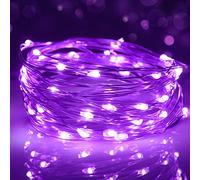 cshare Halloween String Lights, Tent Lights Battery Operated 9.8ft/3m 30LEDs String Lights,IP65 Waterproof Silver Copper Wire LED Firefly Lights for Christmas Tree Halloween Decorations (Purple)