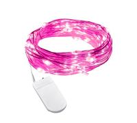 cshare LED Fairy Lights Battery Operated, 2M 20LED 1Pack Mini String Lights IP65 Waterproof Silver Wire Lights for Jars, Christmas, Halloween, Bottles, Bedroom in/Outdoor Decoration(Pink)