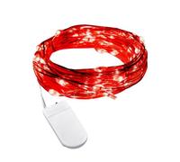 cshare LED Fairy Lights Battery Operated, 2M 20LED 1Pack Mini String Lights IP65 Waterproof Silver Wire Lights for Jars, Christmas, Halloween, Bottles, Bedroom in/Outdoor Decoration(Red)
