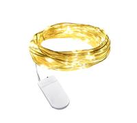 cshare LED Fairy Lights Battery Operated, 2M 20LED 1Pack Mini String Lights IP65 Waterproof Silver Wire Lights for Jars, Christmas, Halloween, Bottles, Bedroom in/Outdoor Decoration(Warm White)