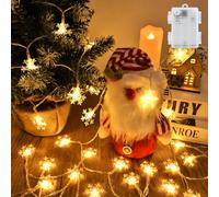 cshare Snowflack String Lights, 19.7ft 40 LED Christmas Fairy Lights Outdoor/Indoor, with Timer IP65 Waterproof for Jar Garden Camping Christmas Indoor Outdoor Decorations-Warmwhtie