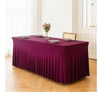 CSHWXY 1-20pcs Optional 8FT 243cm Stretch fitted Tablecloth Hotel Banquet Wedding Party white black Table Skirt,Dark Red,20pcs
