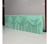 CSHWXY 10/20FT Optional Long Ice Silk Table Skirt Tablecloth Skirting With Top Swag Drape For Wedding Birthday buffet table Decoration,mint green,H75 x W300CM(10FT)
