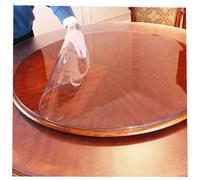 CSHWXY Round Transparent Soft Plastic PVC Tablecloth Waterproof Oilproof Living Room Dining Tables Kitchen Desk Protector Home Decor,Clear,diameter 90cm 35in