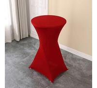 CSHWXY Wedding Decoration Birthday Party Cocktail Table Cloth Spandex Cover High Bar Table Hotel Banquet Meeting Room 60cm 80cm Optional,Dark Red,80cm x 110cm H