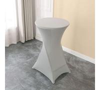 CSHWXY Wedding Decoration Birthday Party Cocktail Table Cloth Spandex Cover High Bar Table Hotel Banquet Meeting Room 60cm 80cm Optional,Silver Grey,80cm x 110cm H
