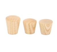 CSHWXY Wooden Cabinets 6Pcs Wardrobe Knobs Conical Handles Door Drawer Pulls Single Hole Round Kitchen Handles Furniture Knobs Hardware,Ash,Wood,24x28mm