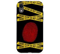 CSI - Forensic Science, Police Detective - Red Fingerprint Case for iPhone XR