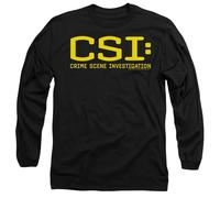 CSI Logo Mens Long Sleeve T Shirt, Black, XX-Large