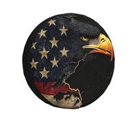 CSIVKEJ American Flag Eagle Print Spare Tire Cover Dust-Proof Wheel Tire Cover Fit Jeep,Trailer, Rv, Suv And Many Vehicle