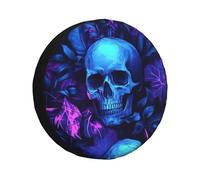 CSIVKEJ Black Purple Skulls Print Spare Tire Cover Dust-Proof Wheel Tire Cover Fit Jeep,Trailer, Rv, Suv And Many Vehicle