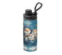 CSIVKEJ Blue Cute Otter Print Insulated Water Bottle 18oz Stainless Steel Water Bottle for Sports and Travel