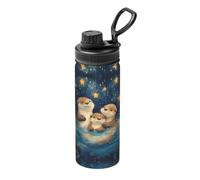 CSIVKEJ Blue Cute Otter Print Insulated Water Bottle 18oz Stainless Steel Water Bottle for Sports and Travel