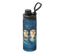 CSIVKEJ Blue Cute Otter Print Insulated Water Bottle 18oz Stainless Steel Water Bottle for Sports and Travel