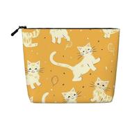 CSIVKEJ Cat Print Cute Makeup Bag for Purse Cosmetic Travel Casual Toiletry Zipper Storage Bag