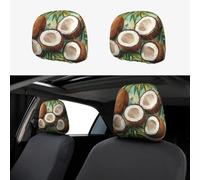 CSIVKEJ Coconuts Pattern Print Car Head Rest Covers 2 Piece Car Seat Headrest Protector Fit Most Vehicles Auto Interior Accessories