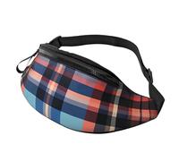 CSIVKEJ Colorful Buffalo Plaid Print Waist Bag Adjustable for Men Women Traveling Hiking Cycling Running Outdoors