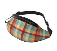 CSIVKEJ Colorful Buffalo Plaid Print Waist Bag Adjustable for Men Women Traveling Hiking Cycling Running Outdoors