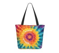 CSIVKEJ Colorful Tie Dye Print Large Tote Bag For Women Portable Beach Bag Reusable Shopping Grocery Bags
