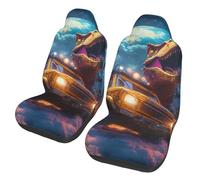 CSIVKEJ Crazy Dinosaur Print Car Seat Covers For Truck, Suvs, Sedans, Vehicles, Car Seat Covers Universal 2 Pack