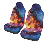CSIVKEJ Crazy Dinosaur Print Car Seat Covers For Truck, Suvs, Sedans, Vehicles, Car Seat Covers Universal 2 Pack