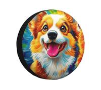 CSIVKEJ Cute Corgi Dog Print Spare Tire Cover Dust-Proof Wheel Tire Cover Fit Jeep,Trailer, Rv, Suv And Many Vehicle