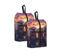 CSIVKEJ Cute Otter Print Travel Shoe Bag Portable Storage Bag 2 Pcs