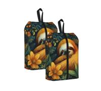 CSIVKEJ Cute Sloth Print Travel Shoe Bag Portable Storage Bag 2 Pcs