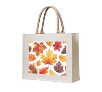 CSIVKEJ Fall Maple Leaves Print Canvas Tote Bag Reusable Multipurpose Grocery Bag Shopping Travel Gym Bags
