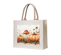 CSIVKEJ Fall Pumpkins Print Canvas Tote Bag Reusable Multipurpose Grocery Bag Shopping Travel Gym Bags