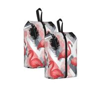 CSIVKEJ Flamingo Print Travel Shoe Bag Portable Storage Bag 2 Pcs