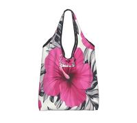 CSIVKEJ Flowers Print Reusable Grocery Bags With Handles Folds Into A Small Pouch Washable Design