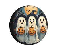 CSIVKEJ Halloween Ghost Print Spare Tire Cover Dust-Proof Wheel Tire Cover Fit Jeep,Trailer, Rv, Suv And Many Vehicle