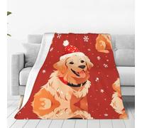 CSIVKEJ Halloween Throw Blanket,Embrace Warmth With Our Christmas Golden Retriever Dog Themed Plush Blanket A Cozy Masterpiece Perfect For Stylish Comfort And Thoughtful Gifting 50"X40"